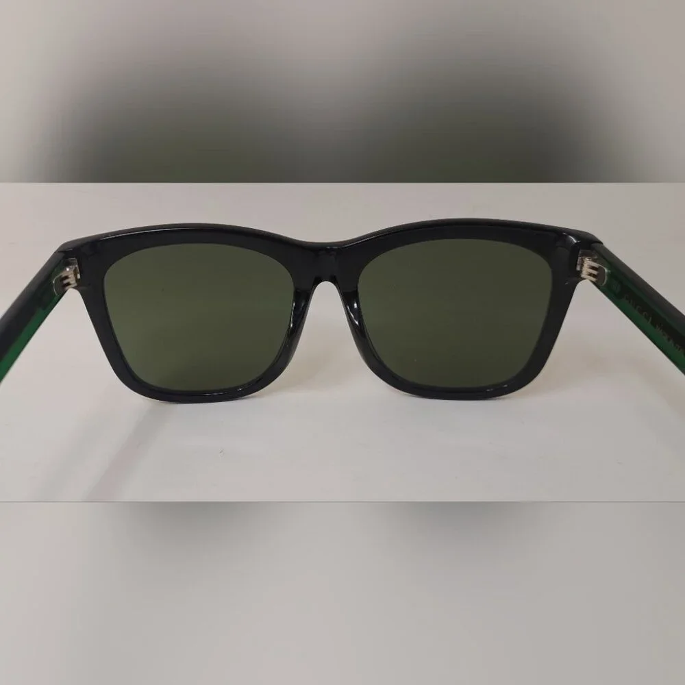 Gucci Men's Sunglasses Black Green Polarized Rectangle GG0003S 52mm 52-21-145